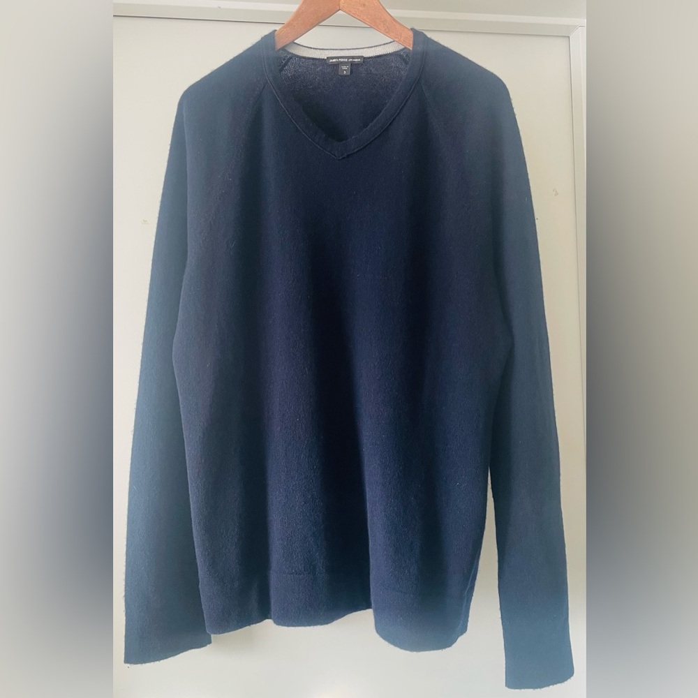 JAMES PERSE Men’s Navy Blue 100% Cashmere Sweater - Picture 2 of 8